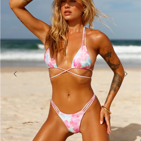 Hello Molly Other - Pink and White Women's Bikini Set